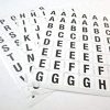 144 Sticky Letter Alphabet Labels A to Z, White with Black Letters, Self Adhesive