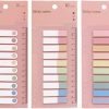 600 Pieces Sticky Note Tabs with Ruler, 3 Pack Writable & Repositionable File Flags for Reading Notes, Notebooks, Books, File Classification