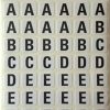 144 Sticky Letter Alphabet Labels A to Z, White with Black Letters, Self Adhesive