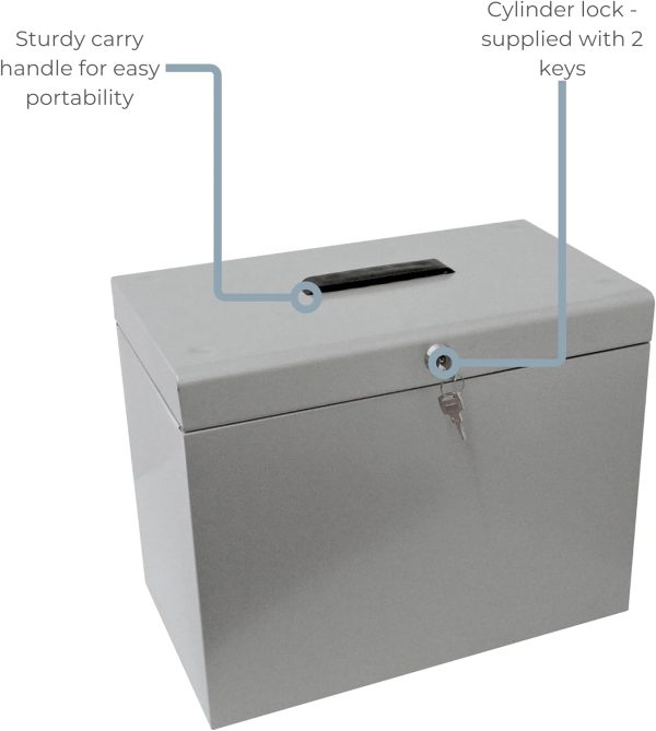 617HFwAt0jL._AC_SL1500_ A4 Steel File Storage Box with 5 Suspension Files – Document Organiser for Home & Office