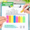 12 Pack Neon Index Flags, 1920 Pcs Multicolour Sticky Page Markers, Rectangle & Arrow Colour Tabs, Translucent Sticker Note Flags with 12 cm Ruler