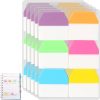 600 PCS Sticky Index Tabs, Writable Transparent Book Tabs, Medium File Tabs, Page Markers, Office School Supplies