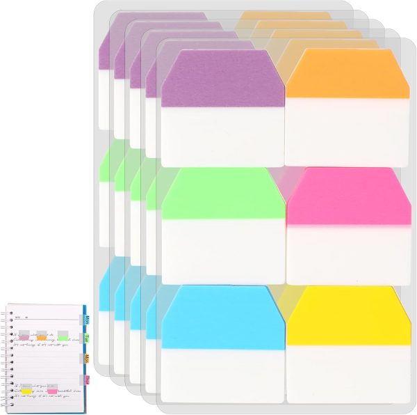 600 PCS Sticky Index Tabs, Writable Transparent Book Tabs, Medium File Tabs, Page Markers, Office School Supplies