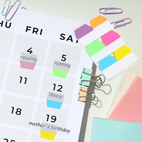 600 PCS Sticky Index Tabs, Writable Transparent Book Tabs, Medium File Tabs, Page Markers, Office School Supplies