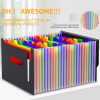24-Pocket Expanding File Organiser Box, A4 Concertina Folder with Tabs for Documents, Receipts & Paperwork