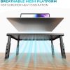 Adjustable Monitor Stand, Ergonomic Metal Riser with 3 Height Levels (100/120/140mm), Ventilated Mesh Surface, 20 kg Max Load, Cable Management, Laptop & Computer Monitor Riser