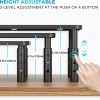 Adjustable Monitor Stand, Ergonomic Metal Riser with 3 Height Levels (100/120/140mm), Ventilated Mesh Surface, 20 kg Max Load, Cable Management, Laptop & Computer Monitor Riser