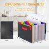 24-Pocket Expanding File Organiser Box, A4 Concertina Folder with Tabs for Documents, Receipts & Paperwork