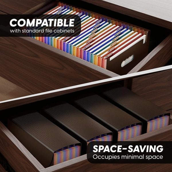 26 Folders A4 Document Organiser, 34 x 25 x 4 cm, PP with Flap & Elastic Closure, Includes Labels