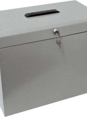 A4 Steel File Storage Box with 5 Suspension Files – Document Organiser for Home & Office