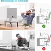 Adjustable Monitor Stand, Ergonomic Metal Riser with 3 Height Levels (100/120/140mm), Ventilated Mesh Surface, 20 kg Max Load, Cable Management, Laptop & Computer Monitor Riser