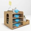 4-Tier Wood Desk Organizer Letter Tray, A4 Paper Sorter, Magazine File Holder with Vertical/Horizontal Storage Box