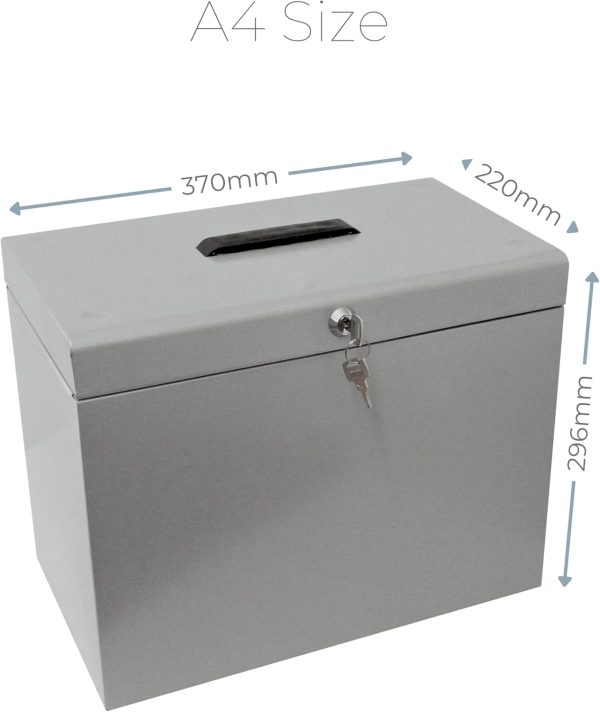 71XkrQJ52HL._AC_SL1500_ A4 Steel File Storage Box with 5 Suspension Files – Document Organiser for Home & Office