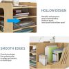 4-Tier Wood Desk Organizer Letter Tray, A4 Paper Sorter, Magazine File Holder with Vertical/Horizontal Storage Box