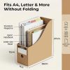 8 Pack Kraft Magazine File Holder, A4 Cardboard Desk Organiser with Label Slots for Document Storage