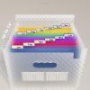 A4 Expanding File Organiser with Grid Pattern, 13 Pockets, Expandable Document Filling Box, Accordion Desk Folder, Portable Rainbow File Wallet, Plastic Bill Storage Bag
