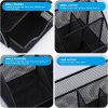 Mesh Desk Organiser, Multi-Use Desk Tidy & Pen Holder with 6 Storage and 1 Slide Drawer, stationery Organiser for Desktop (Black)
