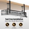 Under Desk Cable Management Tray, Non-Drilling Cable Basket, Screw-Free Wire Organizer Clip
