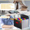 24-Pocket Expanding File Organiser Box, A4 Concertina Folder with Tabs for Documents, Receipts & Paperwork