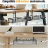 Under Desk Cable Management Tray, Non-Drilling Cable Basket, Screw-Free Wire Organizer Clip