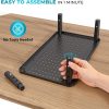 Adjustable Monitor Stand, Ergonomic Metal Riser with 3 Height Levels (100/120/140mm), Ventilated Mesh Surface, 20 kg Max Load, Cable Management, Laptop & Computer Monitor Riser