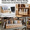8 Pack Kraft Magazine File Holder, A4 Cardboard Desk Organiser with Label Slots for Document Storage